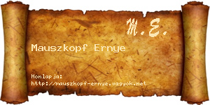 Mauszkopf Ernye névjegykártya